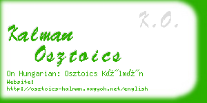 kalman osztoics business card